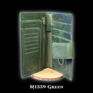 M1359 PREMIUM LEATHER WALLET / OLIVE GREEN