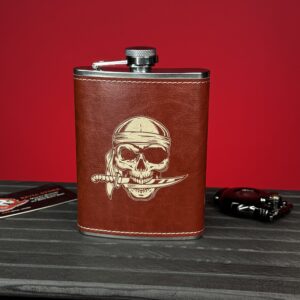 PIRATES Leather Stainless Steel FLASK