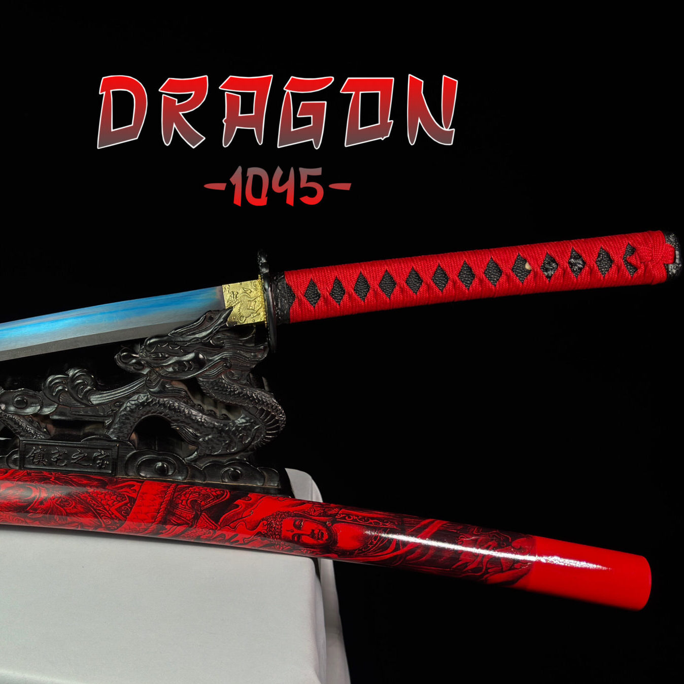 PREMIUM RED DRAGON KATANA - 1045 CARBON STEEL (SHARP)